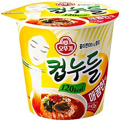 OTTUGI Korean Instant diet ramen low calories 120kcal diet snack,hot soup noodle (Spicy Noodles Flavour, 120kcal X 6pcs)