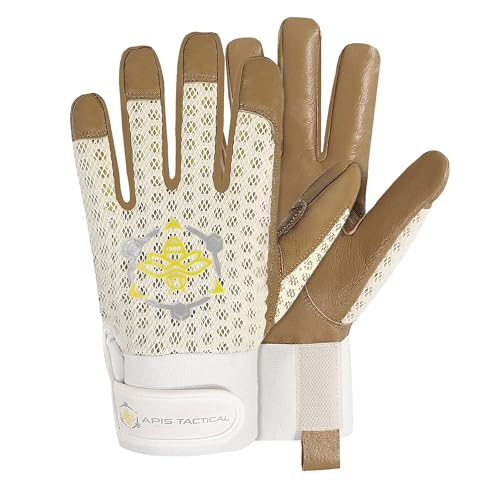 Apis Tactical Professional Beekeeping Gloves, Premium 5mm Goatskin w/Patented Ventilation &...
