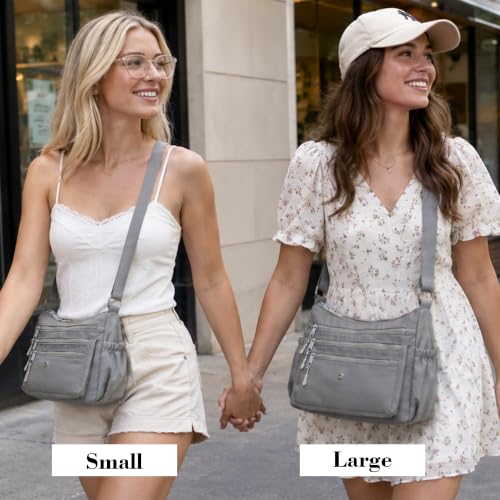 Image of AOCINA Nylon Crossbody Bags for Women Multi Pocket Cross Body Purses | Lightweight Cross Body Bag for Woman with Compartments Lots of Pockets Ladies Messenger Shoulder Handbag for Everyday Travel