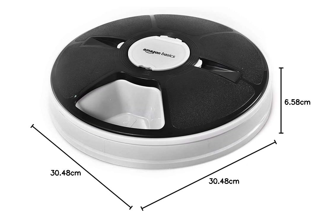 Amazon Basics - Alimentatore elettronico automatico a tempo per animali domestici - 6 porzioni, nero
