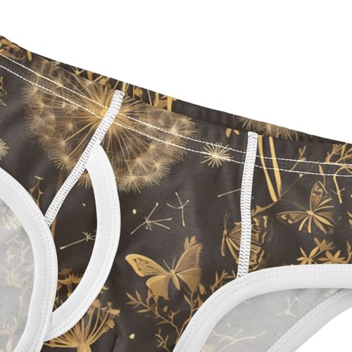 KLL Butterflies Dandelions Pattern Butterflies Gold Toddler Boys Pure Cotton Athletic Underwear Cute Undies4