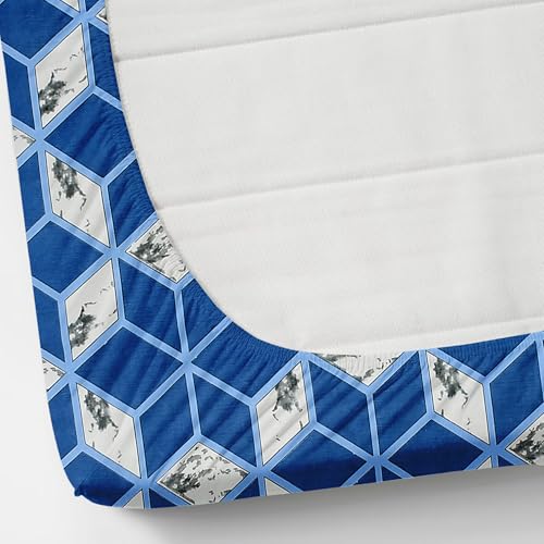 Image of VOMZER 300 Threadcount Elastic Fitted Bedsheets Single Bed with 1 Pillow Cover | Single Bed with All Around Elastic, Size 36 X 72 X 8 Inches