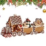 Point focal festif : donnez un coup de pouce à votre décor de vacances avec ce train en pain d'épice comme point focal. Le look festif complète n'importe quelle configuration et vous plonge dans l'atmosphère de vacances. Symbole de joie, de bonheur et de l'essence de la décoration de vacances, ce train, s'adapte parfaitement à n'importe quel thème d'intérieur