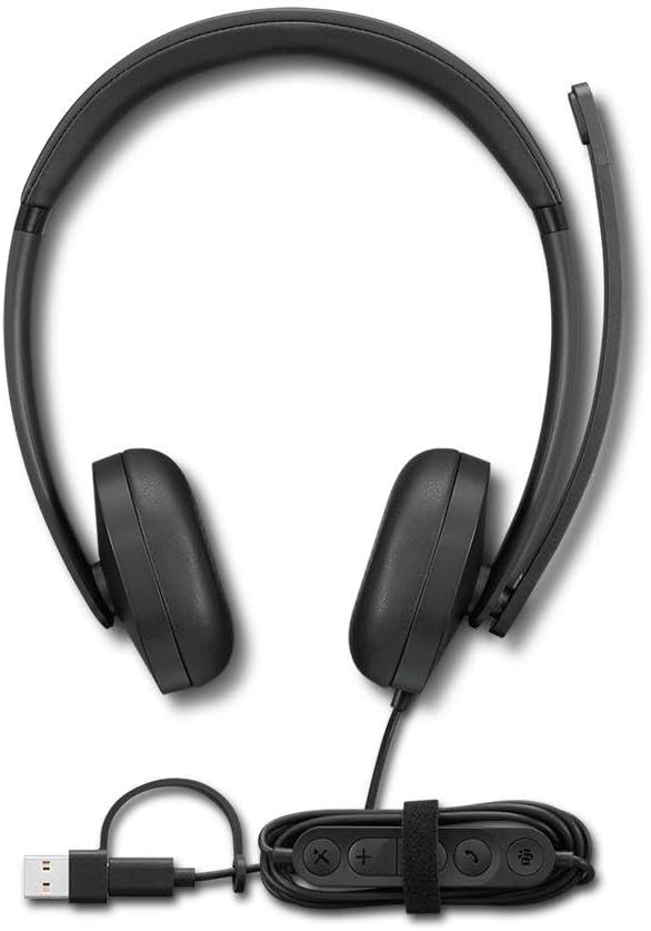 Lenovo Wired VoIP Headset 5000 for Microsoft Teams – USB C & USB A Plug and Play, AI Noise Canceling Microphone, Lightweight Over Ear Design, Certified for Teams, Works with Zoom & Webex