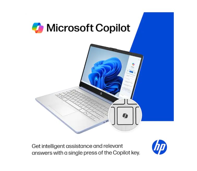 Image of HP 14 inch Business Laptop Computer with 1-Year Office 365, Intel Quad-Core N150 Processor, 4GB RAM 128GB UFS, Windows 11 Home, PLUSERA Earphones, Sky Blue