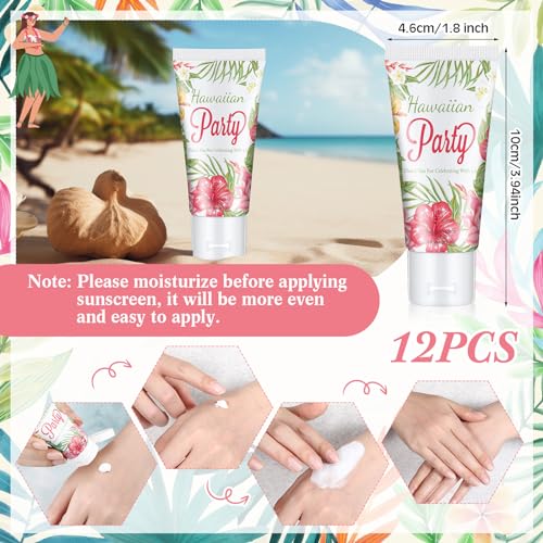 Image of 12 Pcs Mini Sunscreen Bulk for Summer Party Wedding SPF 30 Water Resistant Sunscreen Lotion Bulk 1oz Travel Size for Thank You Gifts Wedding Supplies (Hawaii)