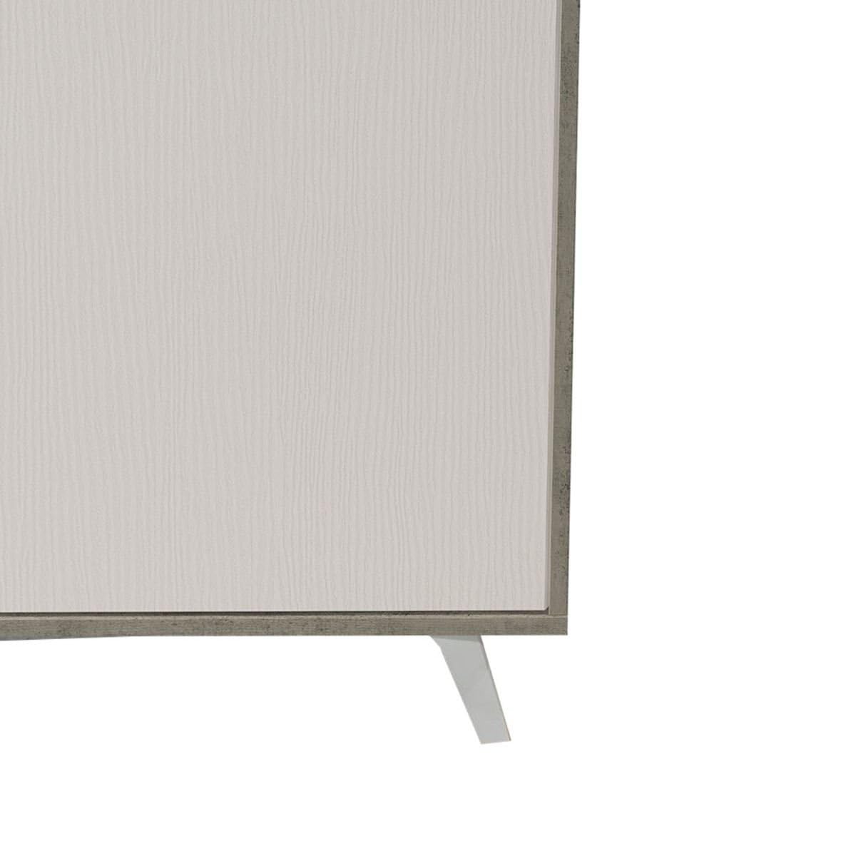 Dmora - Credenza Weddell, Buffet da Soggiorno, Madia da Salotto, Dispensa da Cucina, 154x40h72 cm, Grigio Chiaro e Bianco