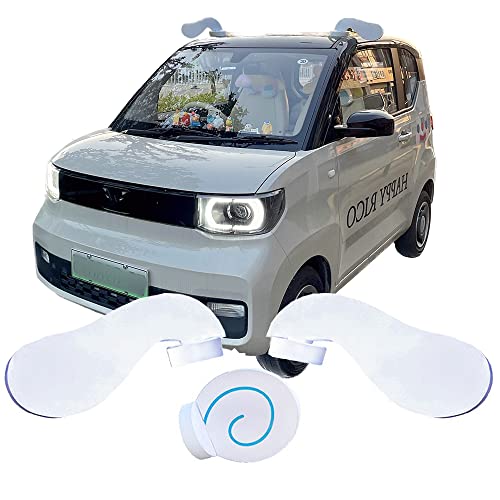 Cute Cartoon Hanging Ear Dog Car Top Decoration White Large Ear Mini Car Ear Body 3D Three-Dimensional Sticker #TOP3