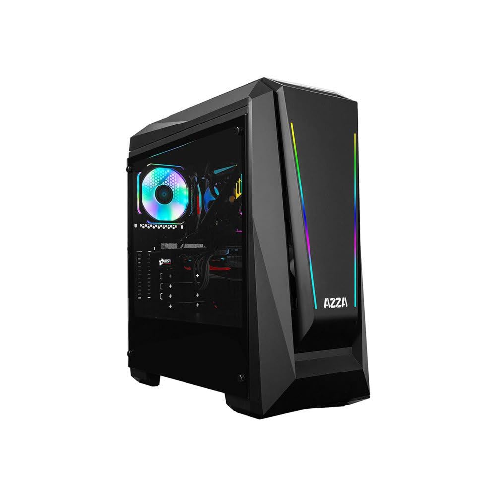 Azza Chroma 410A Boîtier Tour en Verre trempé Noir