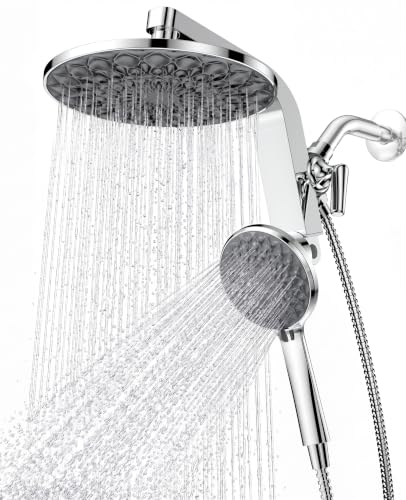 HOPOPRO Rain Shower Head with Handheld, 9' Dual Shower Heads Combo