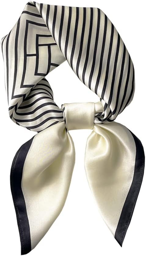 JERLA 100% Pure Mulberry Silk Square Scarf for Hair-27''x27'' Women Men Natural Silk Neckerchief Headscarf