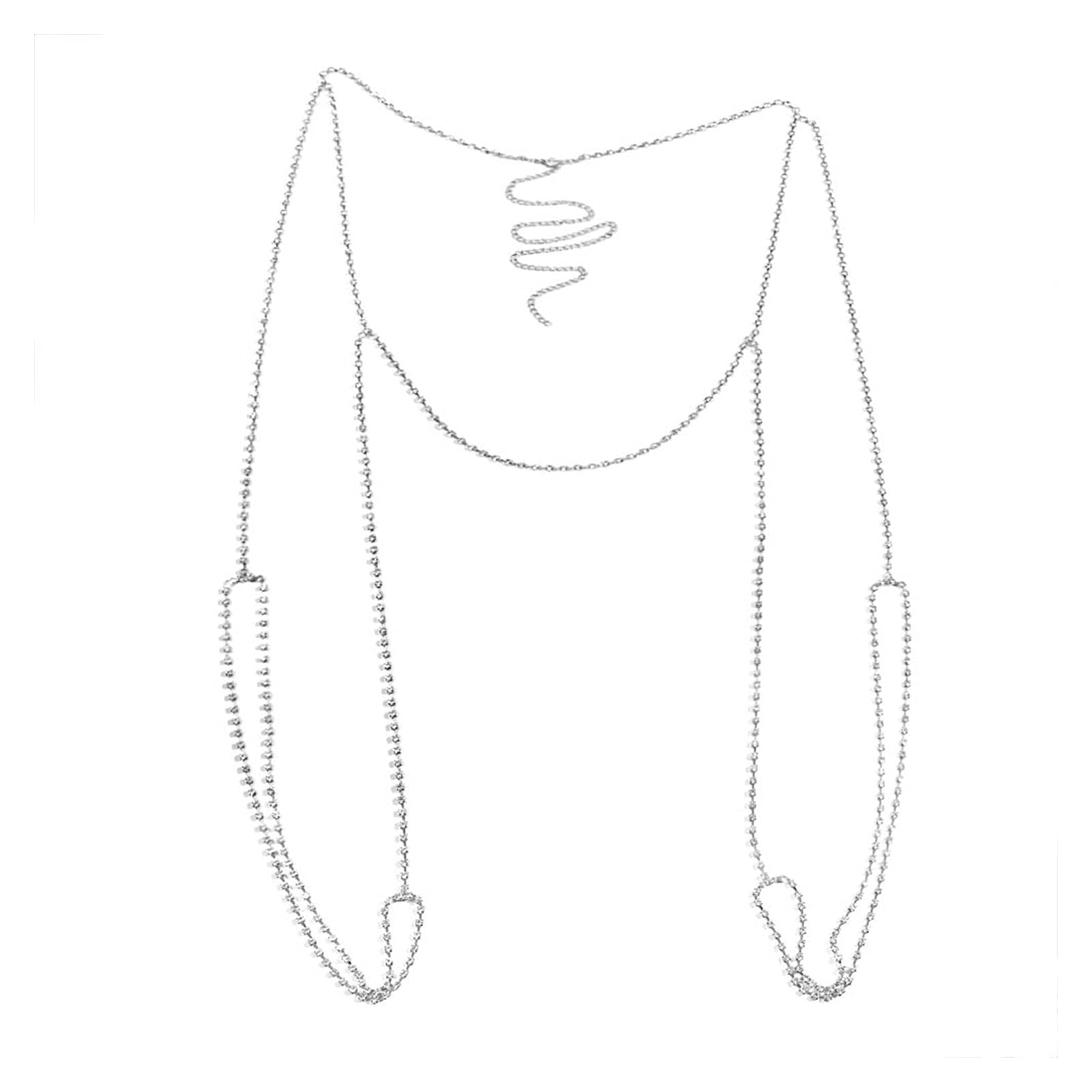 Body Chain Damen Kette - Goldfarbene einfache Strandkette mit Kreuzband für Taille und Bauch - Schwarze Harnaskette - Edler Schmuck für Damen - Accessoires