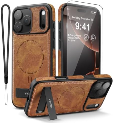 WTCASE Magnetic for iPhone 18 Pro Max Leather Case,Built-in Invis...