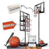 panier basketball professionnel 🧱 PRATIQUE - Réglable en hauteur en quelques secondes de 135 à 305 cm. Grâce aux roues intégrées, tu peux également repositionner le panier de basketball très facilement.