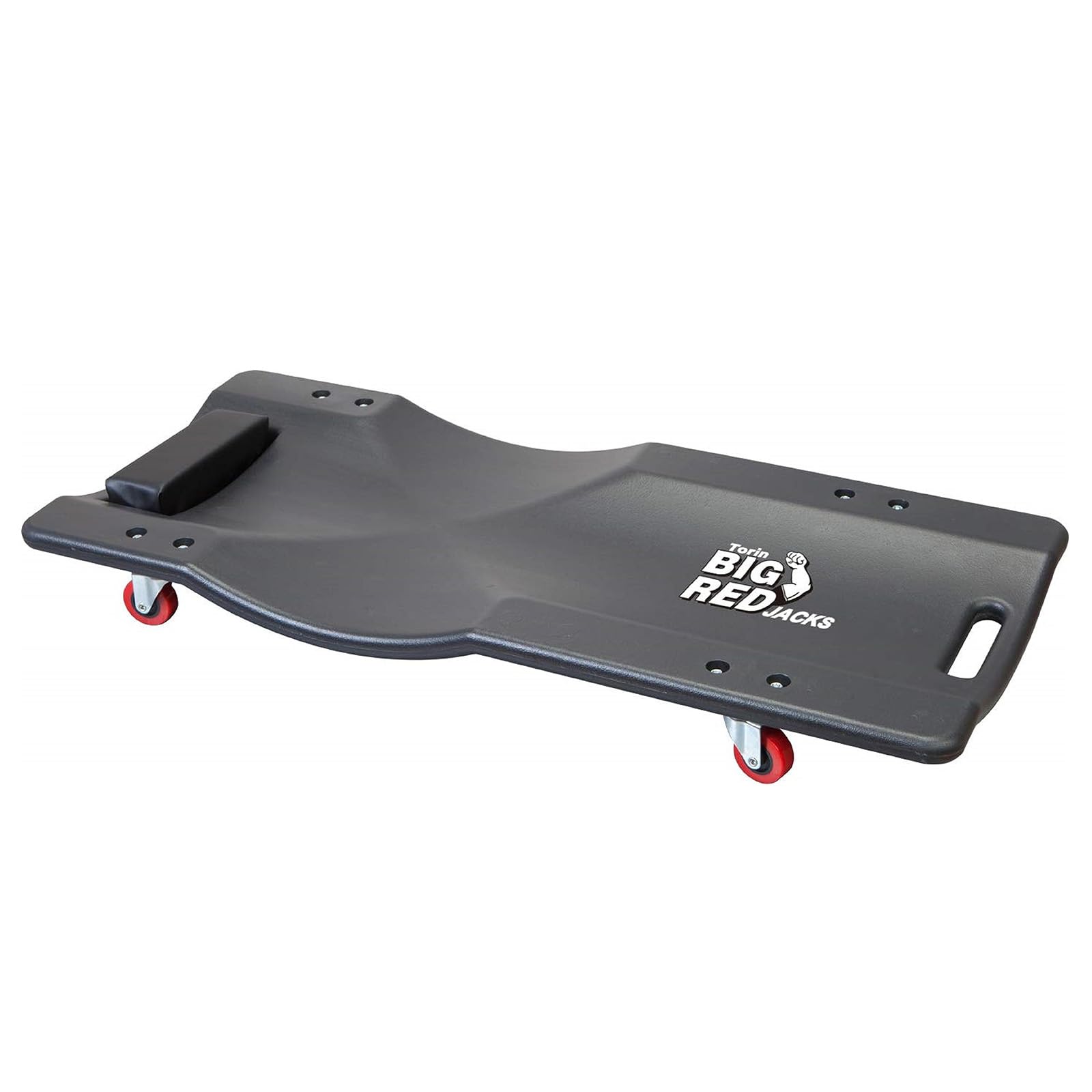 Big RED Torin 36" Rolling Garage Creeper, Shop Creeper Blow Molded Plastic Mechanic Cart with Padded Headrest with 4 Casters, 250 LBS, Black