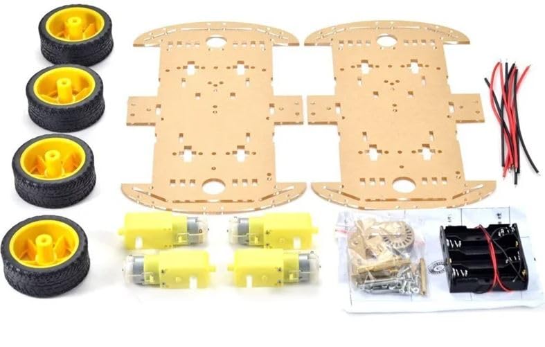 4WD Robot Car Chassis Kit with Motors, Wheels, Battery Case and Assembly Parts-image-14