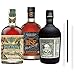 Don Papa Rum, Botucal Reserva Rum und HSE Black Sheriff Rum - Das 3+3 Rum Set, inkl. 3 Glasdrinkhalme (3x0,7l)
