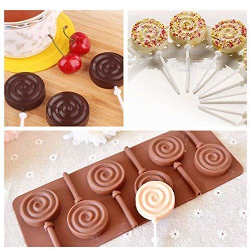 Baker's Cutlery™ 6-Cavity Lolipop shap Chocolate Silicon Mould Candy Mould 4