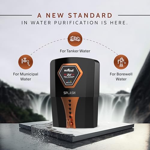 Image of Blueshell RO Water Purifier for Home|Splash Copper | RO+UV+TDS | 9 Ltrs | Suitable For Borewell, Tank Water