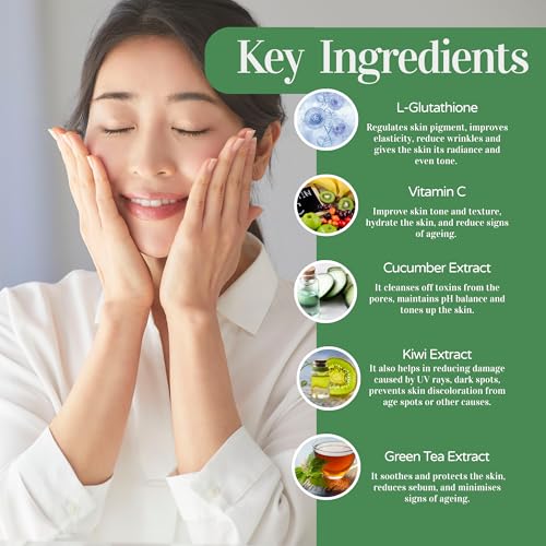 Image of Trycone L Glutathione & Vitamin C Face Toner - Glowing Skin, Pore Tightening, Green Tea & Natural Extracts, Alcohol-Free, SLS & Paraben Free, Unisex, 100 ml