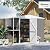 Outsunny 8 x 4ft Outdoor Storage Shed, Metal Garden Shed with 2-Tier Storage Rack, Air Vents and Lockable Door, Tool Shed for Backyard, Patio, Lawn, Warm Gray