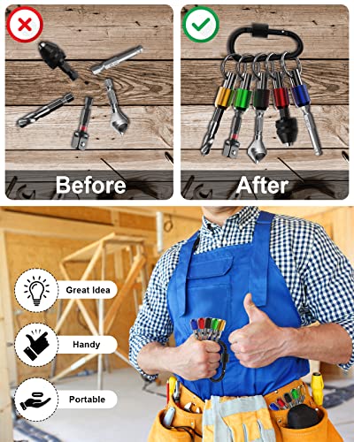 Katerk SY-IS33192-US Upgrade, Steel Material, Katerk 5Pcs 1/4 Inch Hex Shank Screwdriver Bits Holder Extension Bar Screw Adapter Drill Handy Heavyduty Keychain Bit Holder thumb #2