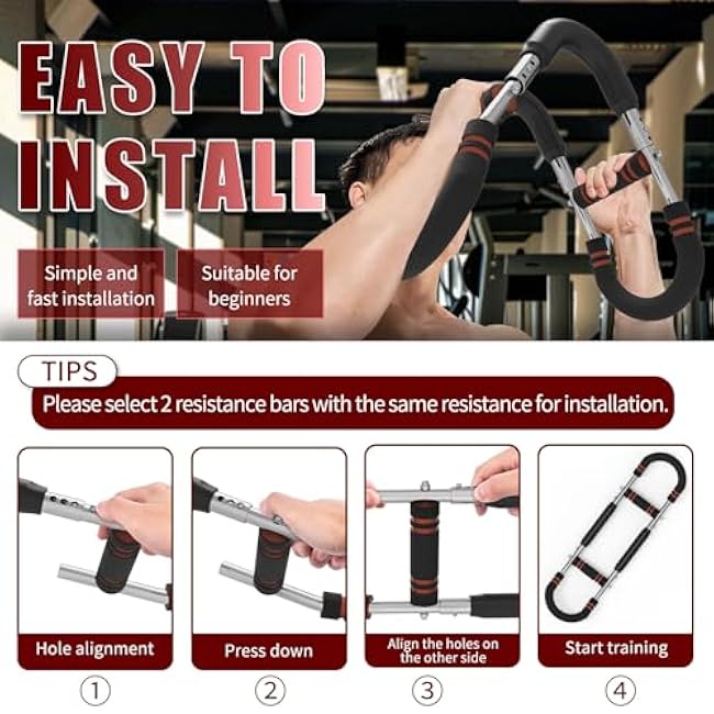 Twister Arm Trainer (30-120 lbs) Adjustable Chest Workout Equipment Power Chest Exerciser for Men & Women Home Gym Strength Trainer, Muscle Builder & Strength Training for Arms, Chest