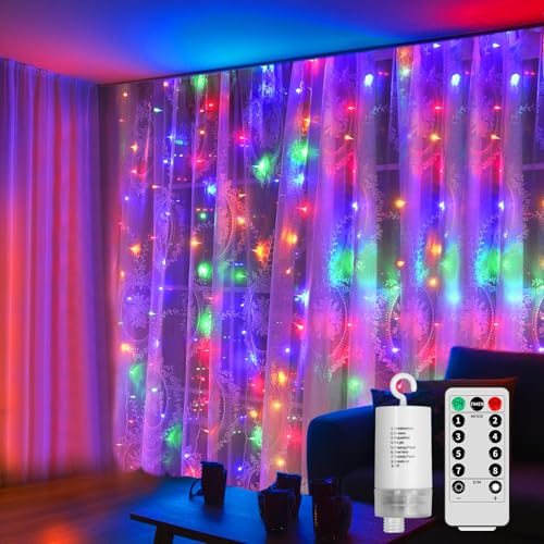 RJEDL Vorhang Lichter, 6x3m 600LED LED Lichterkette Vorhang für Innen & Außen im Freien Wasserdicht mit Fernbedienung, 8 Modi Wasserfall Garten String Lichter für Patio Gazebo Party RJEDL Vorhang Lichter, 6x3m 600LED LED Lichterkette Vorhang für Innen & Außen im Freien Wasserdicht mit Fernbedienung, 8 Modi Wasserfall Garten String Lichter für Patio Gazebo Party