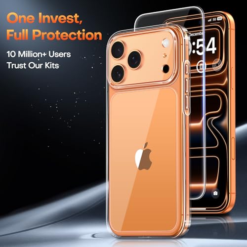 Image of TAURI for iPhone 17 Pro Case, with Screen Protector, Clear