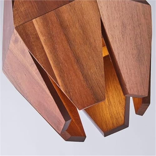 Lámpara colgante de madera de acacia con cable ajustable de 150cm y base E27 6