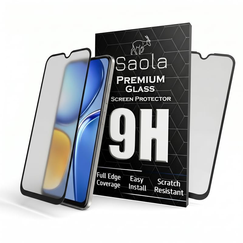 Image of Saola Anti-Glare Matte Screen Protector for Itel A90 | Smooth Touch Finish, 9H Strength Glass, Full Coverage, Bubble-Free Installation Kit | Quick & Easy Application | Pack of 1