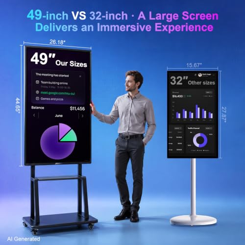 Image of 49 Inch Streaming Monitor 1080p Android 12, RK3588 Octa 8+64GB, IR Touch, Eshare Cast+Reverse, Whiteboard, USB Player, Wall /Stand Mount, Studio /Conf /Class (Board Only)