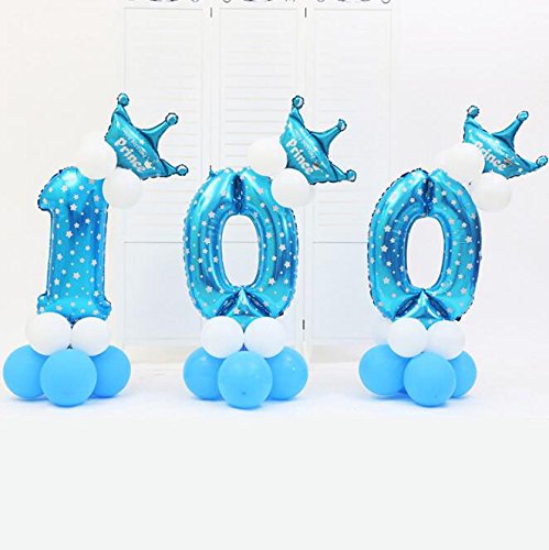 Image of AMFIN 17 inch 1 Number Foil Balloon, Birthday Decoration Items [Helium Supported] - Blue
