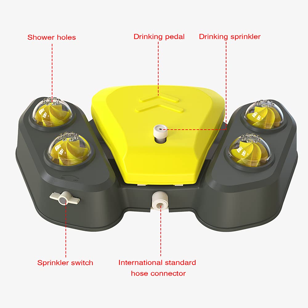 Fuente de agua multifuncional para perros, fuente automática para mascotas, fuente de agua activada por patas, dispensador de riego para perros con 4 boquillas para perros pequeños, medianos y grandes