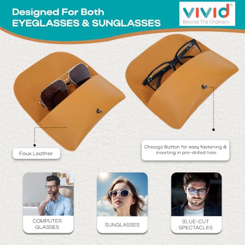 Image of Unisex Specs Chicago Button Eyewear Dabbi Faux Leather Soft Case Cover