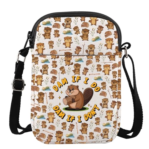 KEYCHIN Beaver Crossbody Bag Beaver Lover Gifts Dam If I Do Dam If I Don't Beaver Themed Shoulder Bag