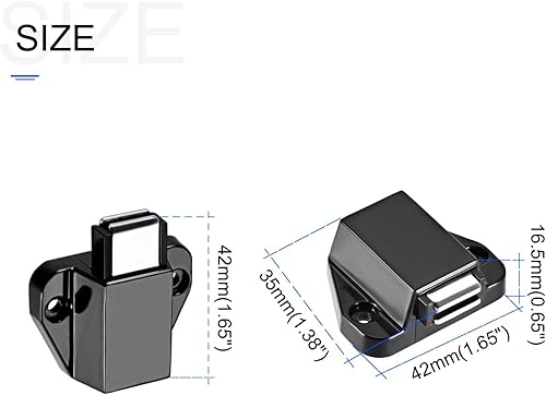 Miniatura 2 de METALLIXITY Pestillo magnético táctil (1.38 x 2.72 pulgadas), 4 pestillos táctiles de plástico, para cajón de puerta de gabinete, decoración del