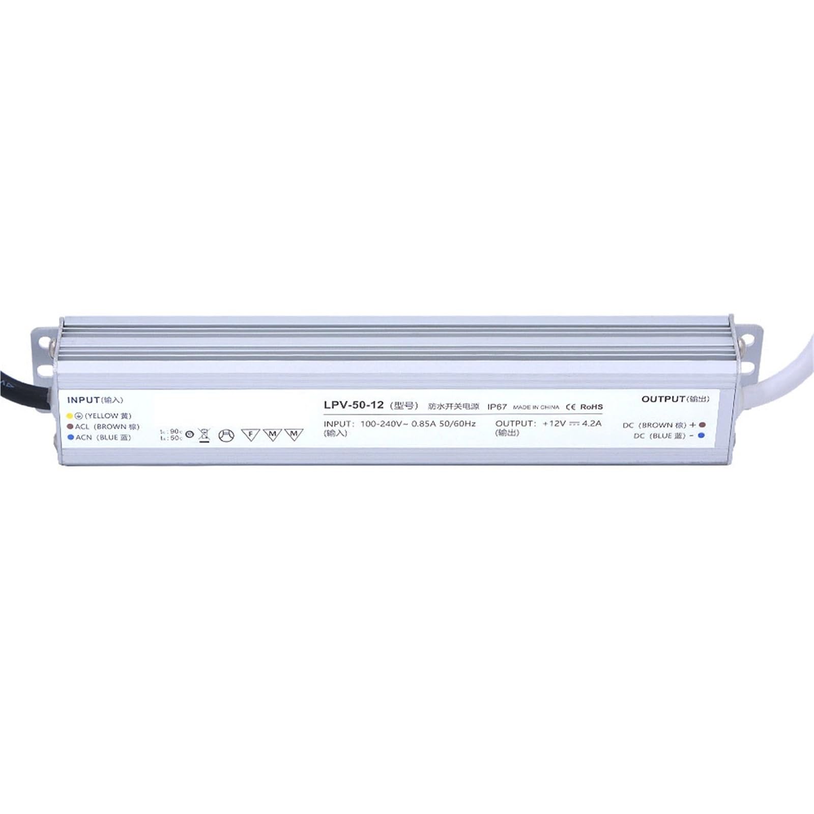 FCARUMIQP LPV-50-12 50W 12V 4.17A IP67 Switching Power Supply 1Pcs