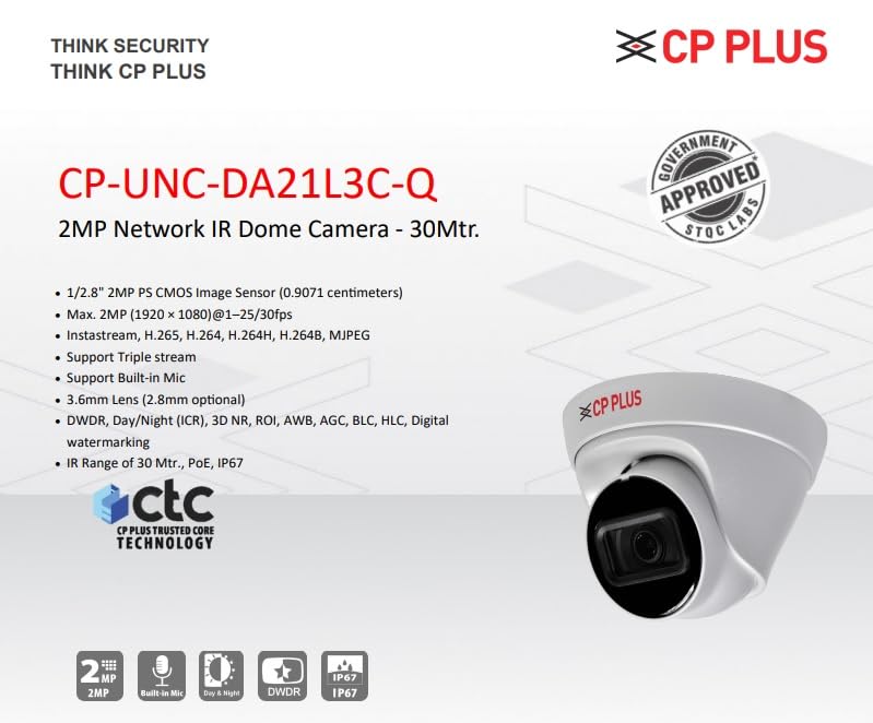 Image of CP Plus 4 CH NVR with 2MP IP Wired with Audio(Built in Mice) 4 CCTV Camera Set with (4 CH NVR,Outdoor bullete-3Nos,Indoor Dome-1Nos(Without Hard Drive)