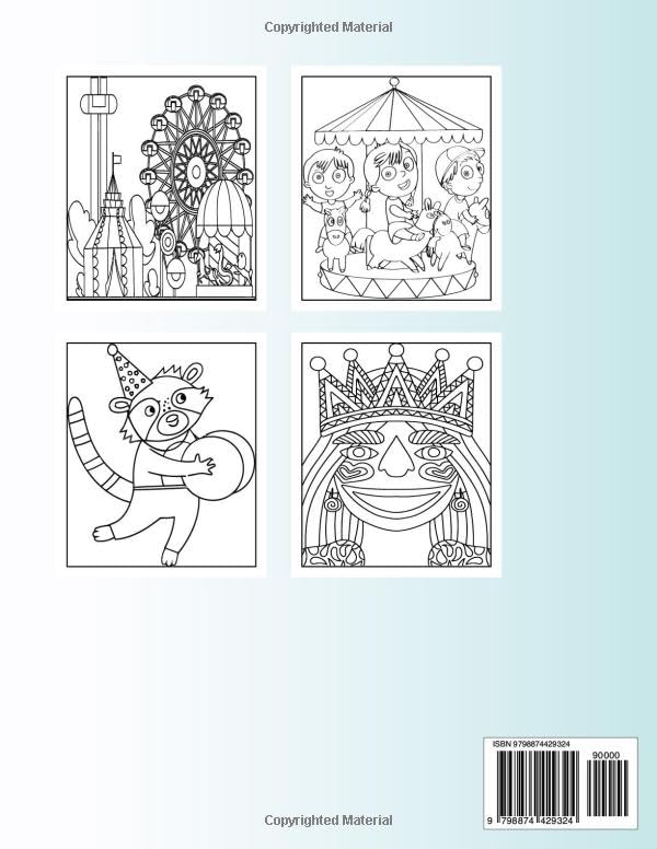 Fair Coloring Book For Adults + Kids Unique Designs: Awesome Town & Country Fair Coloring Book For Mindfulness & Stress Relieving image 3