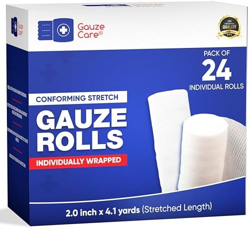 Gauze Rolls 2 inch Pack of 24 – Premium Quality Lint and Latex-Fr...