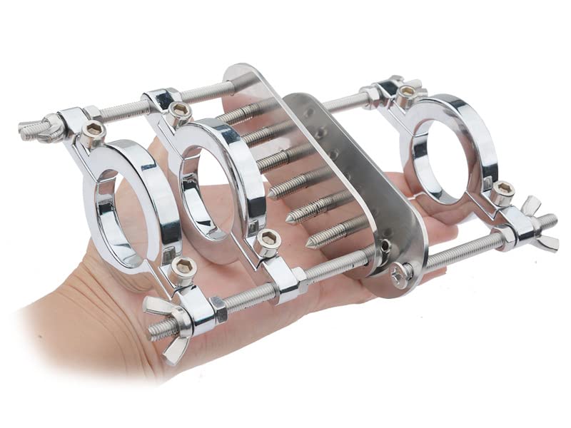 Edelstahl Hoden-Quetscher Scrotal Clip Hodenpresse Doppelschicht Ball Crusher Hodenstrecker Ballstretcher CBT Erotik Bahre Slave Hodenring SM Bondage Sex Sexspielzeug für Männer,Mit Spikes