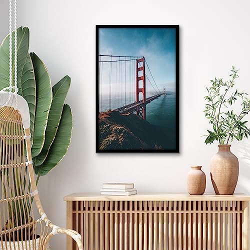 Americanflat 14x22 Picture Frame with Polished Plexiglass - Streamline Collection - Thin Border Picture Frame for Wall Display - Hanging Hardware Included - Black