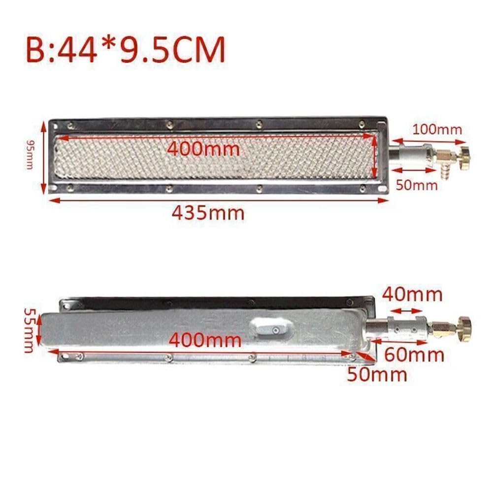 Calentador lateral de cerámica infrarrojo de repuesto para parrilla de gas para barbacoa, 41 cm