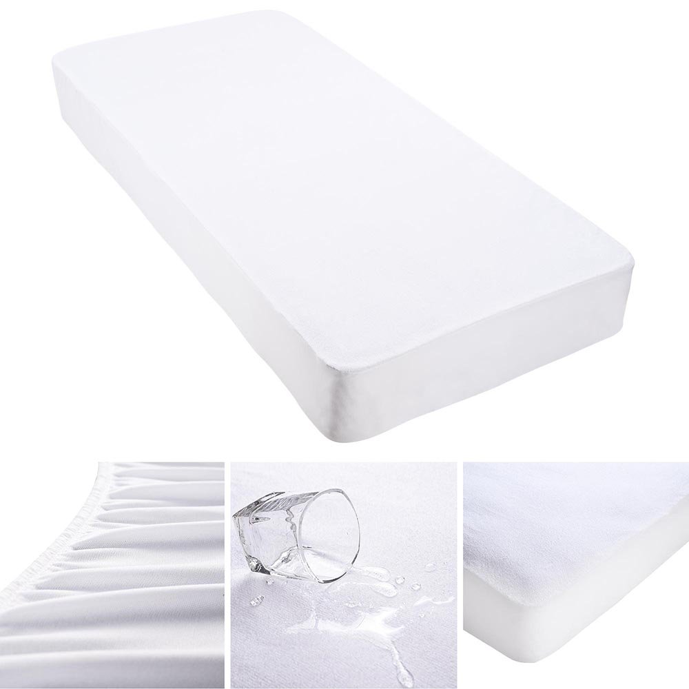 Yescom Cotton Terry Mattress Protector Waterproof Hypoallergenic Without Vinyl Anti Dust Fitted Cover Full Home