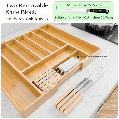 Dunruz-Bamboo-Expandable-Drawer-Organizer-for-Kitchen-Utensils-Adjustable-Silverware-Tray-with-9-Deep-Slots-for-Large-Spoons-Knives-Natural-Wood-Flatware-Caddy-for-Cutlery-Storage-Fits-13-20