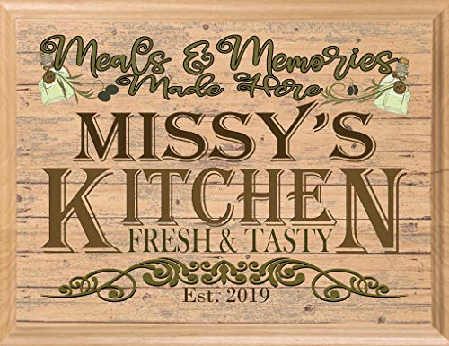 Broad Bay Personalized Kitchen Sign Wall Art Décor Custom Name Wood Gift