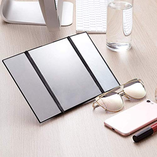 Tomicy Make-upspiegel, 3 zijden, inklapbare make-upspiegel, make-upspiegel, scheren gezichtsverzorging in de woonkamer, cosmeticastudio, sieradenwinkelhuis, zwart - Image 8
