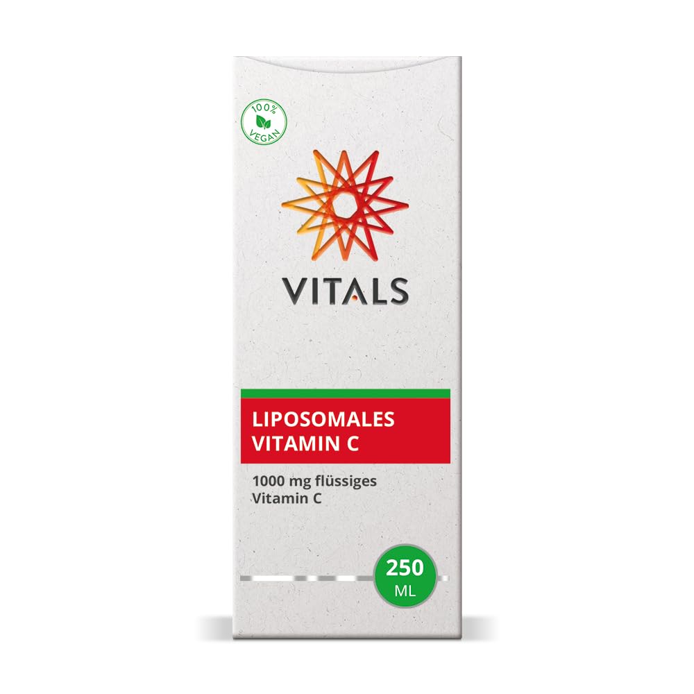 Vitals - Liposomales Vitamin C, 1000mg, Flüssiges Vitamin C, 250ml. Unterstützt das Immunsystem. 100% Vegan. Ohne Synthetische Duft-, Farb- und Aromastoffe.