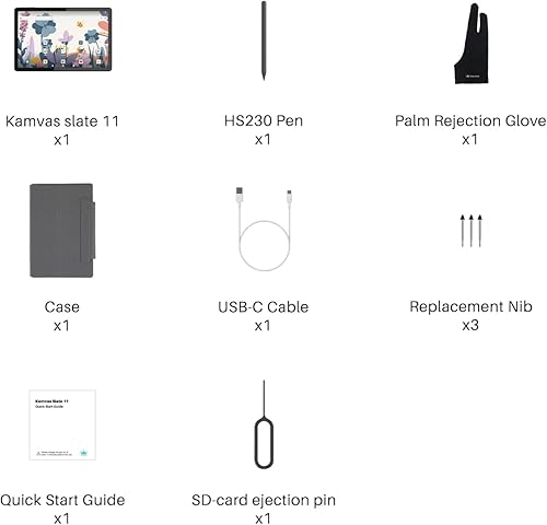 Miniatura 9 de HUION KAMVAS Slate 11 Tableta de Dibujo Independiente Sin Necesidad de Computadora con Pantalla Antirreflejos, Tableta de Arte Digital de 10.95